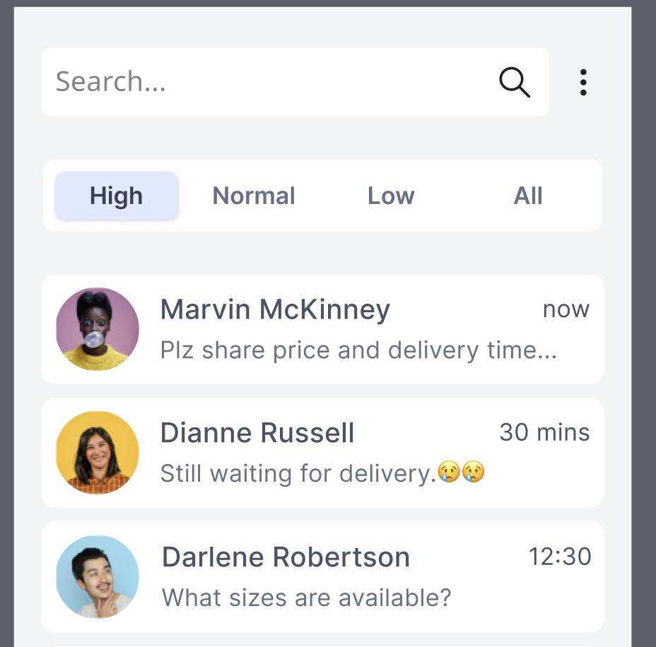 Labeled inbox: VIP, Hot Lead, General